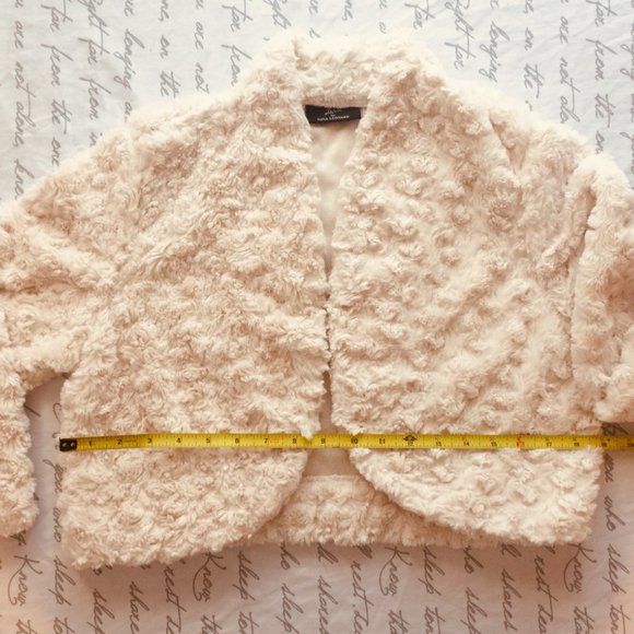 100% Polyester Light Cream Colour/Off White Faux Fur Shorty Jacket - Picture 3 of 7